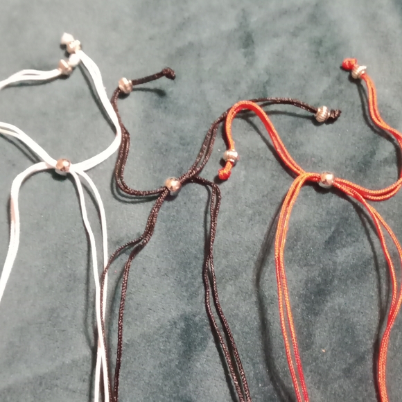 Set of 3 Back To School Bracelets Black, Red and Pale Blue / White - Picture 5 of 5